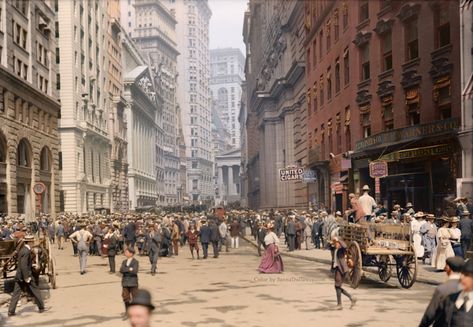 Picture of the Day: New York City, 1900s Colorized «TwistedSifter 1900s Aesthetic, Broadway New York, Colorized Photos, New York Aesthetic, Lower Manhattan, Manhattan New York, Photo Essay, Early 1900s, Historical Photos