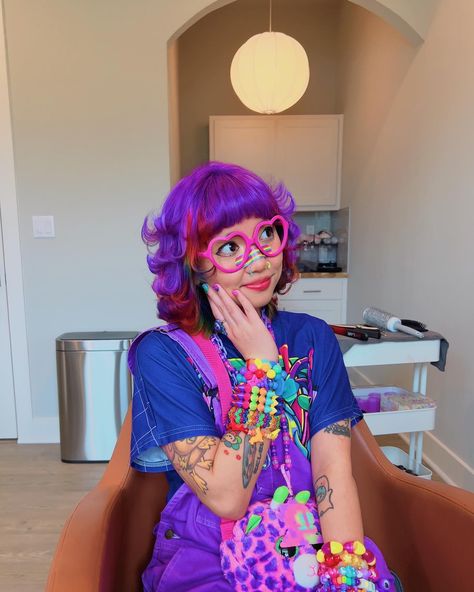 Cybr Grl, Decora Hair, Austin Style, Y2k Hair, Vivid Hair Color, Fun Color, 31 Days, Rainbow Hair, My Way