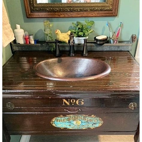 SimplyCopper 19" Oval Copper Farmhouse Drop In Style Bathroom Sink in Aged Copper - 19" X 14" X 5" - Bed Bath & Beyond - 35746890 Copper Farm Sink, Copper Sinks, Copper Sink Bathroom, Drop In Bathroom Sinks, Copper Bathroom, Bathroom Sink Drain, Aged Copper, Rustic Bathrooms, Copper Sink