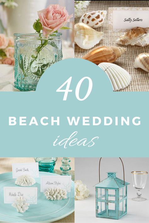 Beach Wedding Center Piece Ideas, Simple Beach Centerpieces Wedding, Wedding Table Decorations Beach Theme, Beach Wedding Round Table Decor, Wedding On The Beach Decoration, Beach Themed Reception, Diy Beach Wedding Centerpieces, Wedding Centerpieces Beach Theme, Simple Beach Wedding Table Decor