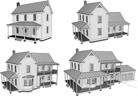 Old Farmhouse Remodel Exterior, Colonial Farmhouse Plans, Old Farmhouse Floor Plans, Old Farmhouse Plans, Small Colonial House, Virginia Forest, Old Farmhouse Remodel, Farmhouse Blueprints, Farmhouse House Plans