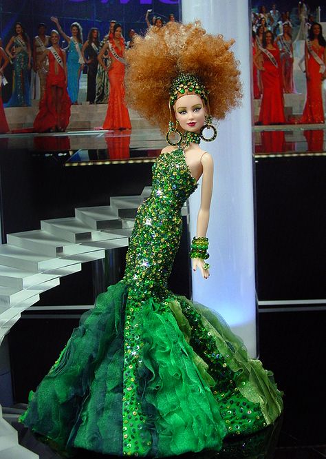 Miss Lebanon, Barbie Pageant, Miss Pageant, Barbie Miss, Ooak Barbie, Michael Cinco, Barbie Kelly, Artist Fashion, Barbie Gowns