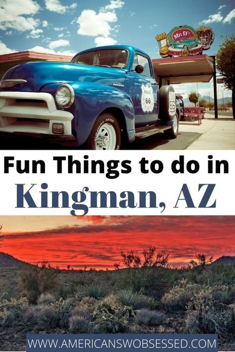 Are you looking for things to do while in Kingman Arizona? There are a lot of Fun Kingman Tourist Attractions you should check out! Click through to find out what to do in Kingman. Southwest Travel, Arizona Adventure, Kingman Arizona, Arizona Vacation, Visit Arizona, West Coast Road Trip, Us Road Trip, International Travel Tips, Vacation Usa