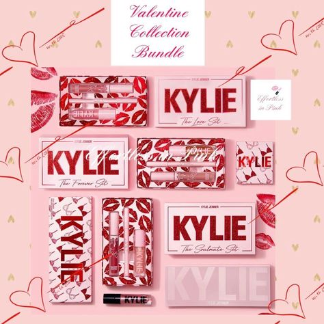 Kylie Kardashian Makeup, Kylie Cosmetics Collection, Kylie Jenner Makeup Collection, Rangement Makeup, Space Makeup, Kylie Makeup, Kylie Jenner Lips, Valentine Collection, Lipstick Designs