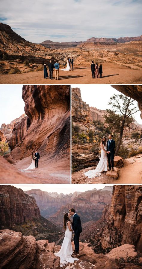 An Intimate Sunrise Sunset Wedding in Zion National Park - The Foxes Photography Zion National Park Wedding, Green Fall Weddings, Utah Wedding Dress, Slot Canyons, Foxes Photography, November Wedding, National Park Wedding, Sunset Wedding, Fall Weddings