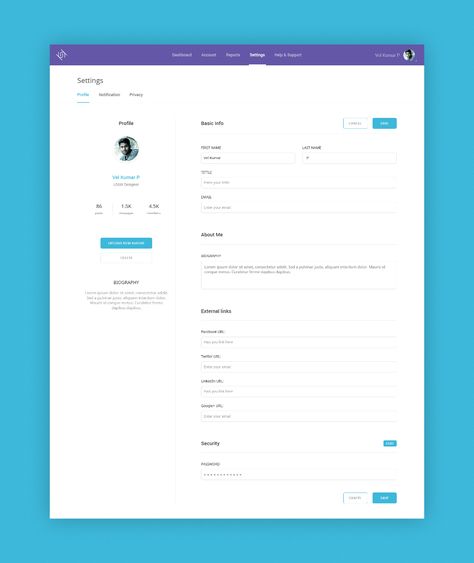 Edit Profile page on Behance Profile Website, Ui Design Dashboard, Blog Website Design, Mobile Web Design, Change Picture, Ui Design Website, Simple Designs To Draw, Website Design Layout, Dashboard Design