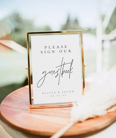 Wedding Signs Guest Book, Sign Our Guest Book Sign, Sign Guest Book Sign, Please Sign Our Guest Book, Wedding Hall Decorations, Wedding Guest Book Sign, Modern Minimalist Wedding, Bridal Shower Signs, Guest Book Sign