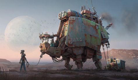 ArtStation - Big Fella, Hamish Frater Arte Robot, Robot Art, Science Fiction Art, Robots Concept, Robot Concept Art, Arte Fantasy, Art Masters, 판타지 아트, Environment Concept Art