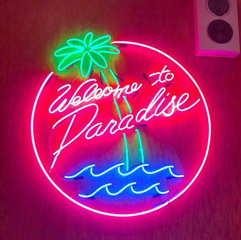 Welcome to Paradise 😎💕🌴 Pink Lights, Welcome To Paradise, Heart Sign, Little Sisters, Land Scape, Design Inspo, We Heart It, Paradise, Neon Signs