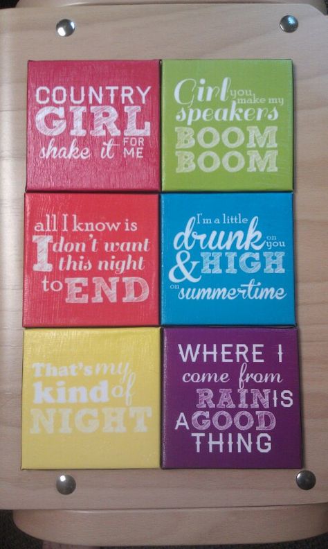 Luke Bryan inspired coasters! Lyrics Country, Shake It For Me, Country Lyrics, Country Music Quotes, Quotes Lyrics, Country Quotes, Batman Logo, Life Ideas, Luke Bryan