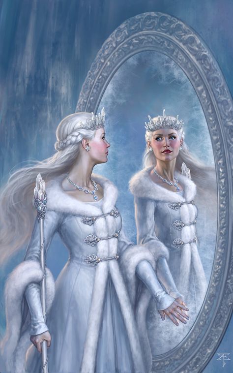 Fantasy Queen, The Snow Queen, Fantasy Magic, Queen Art, White Witch, Fairytale Illustration, Ice Queen, Snow Queen, Disney Films