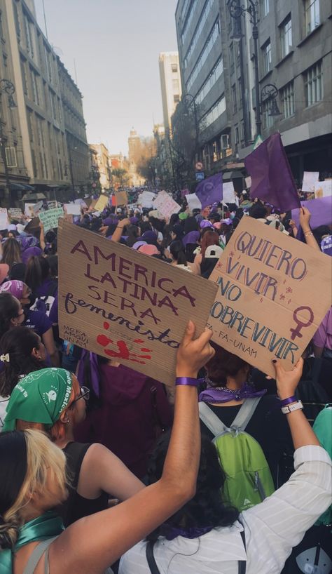 Marcha 8M 2023 #feminist #8marzo #8m #feminismo #morado #purple #womensart #womensday #mexican #mexicocity #mexico Andy Aesthetic, Culture Studies, America Latina, México City, Research Projects, Vision Board