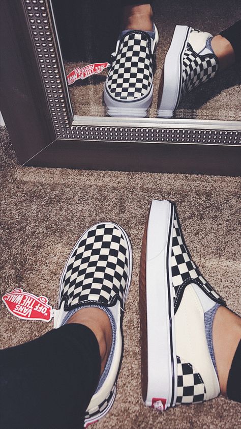 Checkered Outfit Ideas, Checkered Outfit, Outfit Ideas Cute, Girly Tingz, Everyday Fits, Black Checkered, Vans Slip On, Vans Off The Wall, Vans Old Skool Sneaker