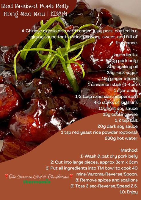 Red Braised Pork, Asian Pork Recipes, Chinese Dishes Recipes, Pork Skewers, Asian Pork, Braised Pork Belly, Braised Pork, Woks, Filipino Food