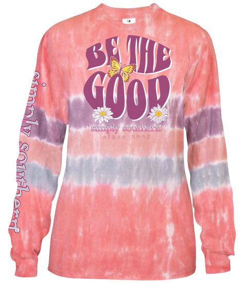 With Brave Wings She Flies, Mommy Fashion, Be The Good, Simply Southern Shirts, Pastel Tie Dye, Southern Shirts, Tie Dye Long Sleeve, Simply Southern, Cool Fits