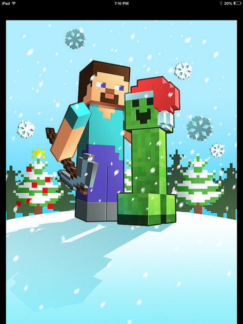 Minecraft Christmas Minecraft Illustration, Tnt Minecraft, Minecraft Printables, Minecraft Images, Minecraft Drawings, Minecraft Steve, Minecraft Pictures, Diy Minecraft, Minecraft Christmas