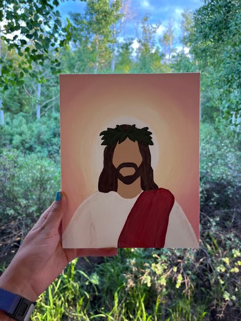 Christian Art Painting, Christian Canvas Paintings, Christian Drawings, How To Act, Jesus Drawings, Jesus Christ Art, Simple Canvas Paintings, Cute Canvas Paintings, Easy Canvas Art