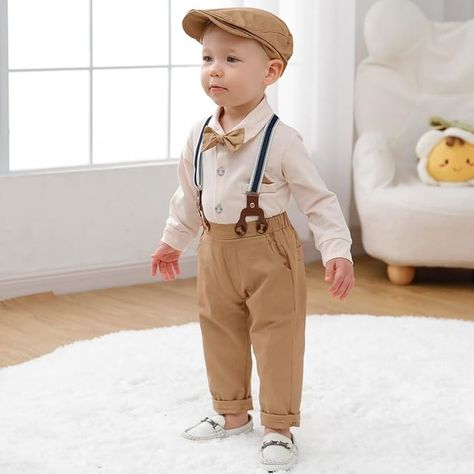 Amazon.com: Baby Boy Dress Clothes Baby Formal Outfit Baby Boy Wedding Outfit Boy Dress Shirt/Bowtie/Suspender Pants Set 3-6Months Beige: Clothing, Shoes & Jewelry Toddler Formal Outfit Boys, Toddler Wedding Outfit Boy, Boy Wedding Outfit, Baby Boy Dress Clothes, Baby Boy Wedding Outfit, Beige Clothing, Wedding Outfit For Boys, Boy Dress, Gentleman Outfit