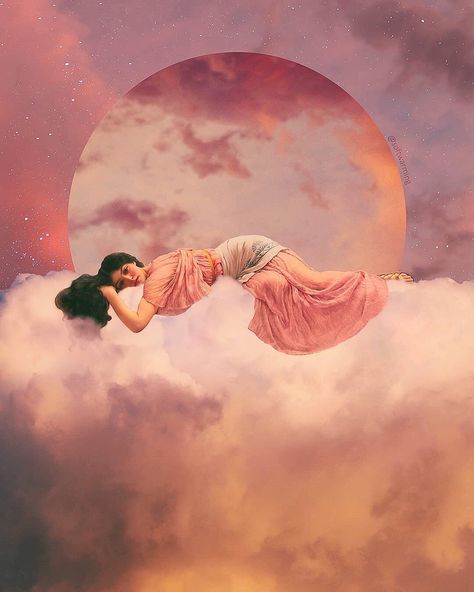 Dreaming in collages on Instagram: “Dream by @softwarming” Art Style Inspiration, Photo Images, Design Graphique, Surreal Art, Sweet Dreams, Full Moon, Aesthetic Art, Wallpaper Iphone, Collage Art