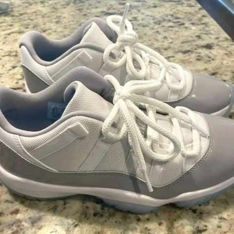 Jordan 11 Low Cement Grey Retro Cement Grey Jordan 11 Low Outfit, Jordan 11 Low Outfit, Jordan 11 Low Cement Grey, Jordan 11 Outfit, Grey Jordans, Jordan 11 Low, Retro Shop, Cement Gray, Grey Outfit