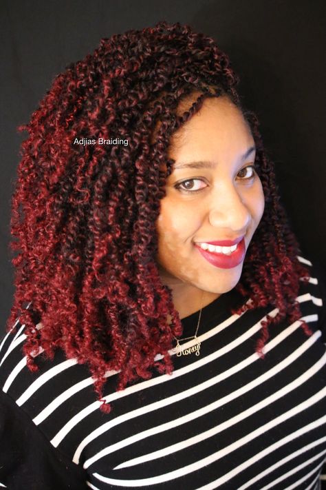 Spring twists Red Spring Twists, Chicago Spring, Spring Twists, Wine Red Color, Flat Twist, Sassy Hair, Going Natural, Summer Hair, Women Hairstyles