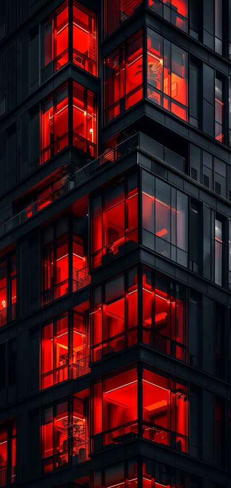 Red Lights Wallpaper, Iphone Wallpaper Architecture, Red Aesthetic Wallpaper Iphone, Red Architecture, Cityscape Wallpaper, Red And Black Wallpaper, Auto Date, Amoled Wallpapers, Red Lights