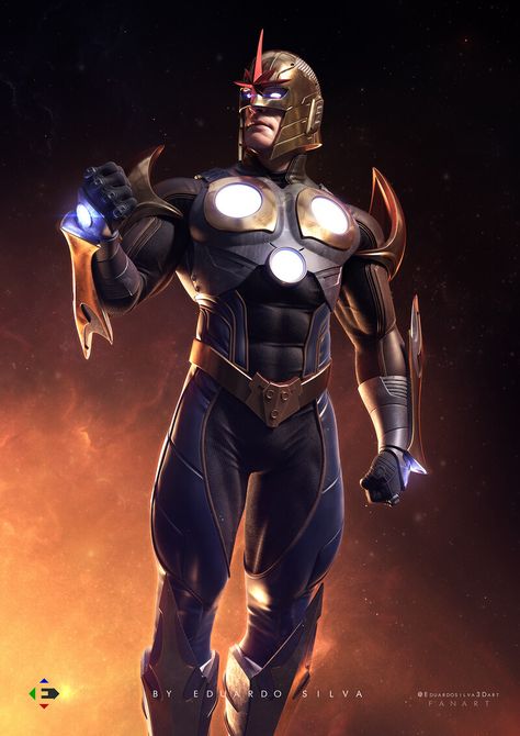 ArtStation - NOVA, Eduardo Silva Ego Marvel, Cosmic Characters, Best Cartoon Characters, Marvel Nova, Superhero Pictures, Nova Art, Anime Gangster, Marvel Superheroes Art, Foto Top