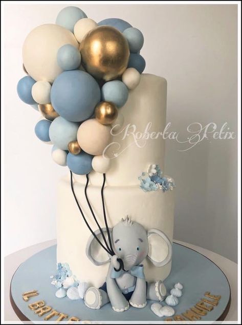 Baby Elephant Cake, Cake Bear, Bear Baby Shower Cake, Elephant Baby Shower Cake, Baby Boy Birthday Cake, Baby Shower Party Themes, Elephant Cake, Elephant Baby Shower Decorations, Elephant Baby Shower Boy