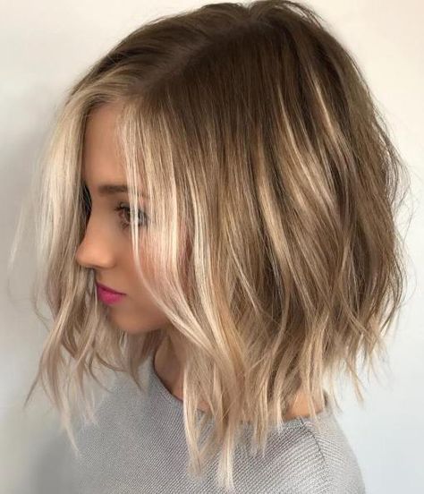 Choppy Blonde Balayage Bob Bob Lung, Blonde Balayage Bob, Long Bobs, Balayage Bob, Bob Haircut For Fine Hair, Bob Hairstyles For Fine Hair, Long Bob Hairstyles, Short Hair Color, Haircuts For Fine Hair