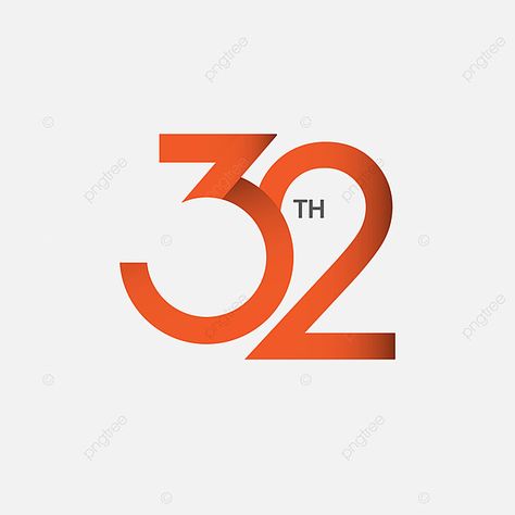 32 Th Anniversary Vector Template Design Illustration 32 Number Design, 32 Anniversary, Graphic Numbers, Anniversary Branding, Logo University, Anniversary Logos, Anniversary Years, Anniversary Design, Number Graphic