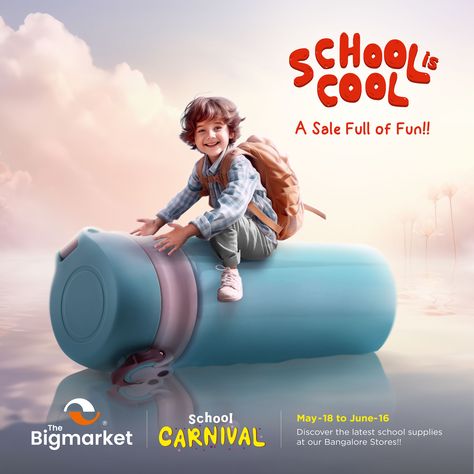 THE BIGMARKET / BACK TO SCHOOL CAMPAIGN :: Behance Back To School Promo, School Ads Creative, Back To School Social Media Design, Back To School Creative Ads, School Creative Ads, Campaign Posters Design Ideas, Back To School Ads, Product Advertising Design, Back To School Campaign