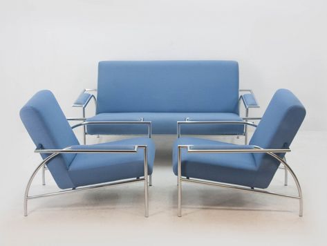 Model 4735 seating group by Gerard Vollenbrock for Gelderland, 1980s | #78944 Steel Sofa Design, Steel Furniture Design, Steel Sofa, Metal Sofa, Modern Cupboard Design, Luxury Furniture Living Room, Furniture Design Chair, Sofa Bed Design, Metal Furniture Design