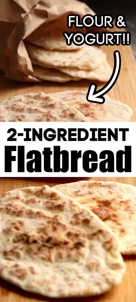 This soft, fluffy flatbread is made with just two ingredients: flour and yogurt! Use it for naan, pizza crust, wraps, soft tacos, burgers, or for dunking in soups, dips and sauces! #HappyHooligans #Flatbread #Flat #Bread #Recipe #Easy #BreadREcipe #NoYeast #SimpleREcipe Flatbread No Yeast, Soft Flatbread Recipe, Homemade Flatbread Recipes, Quick Flatbread, Easy Flatbread Recipes, Easy Flatbread, Recipes With Naan Bread, Homemade Flatbread, Flatbread Recipe