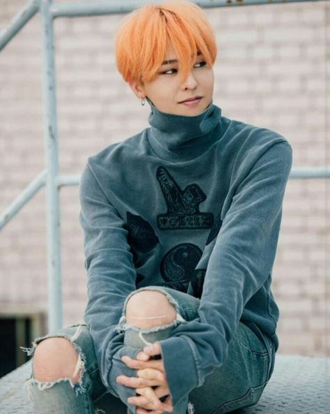 G Dragon Cute, Big Bang Kpop, G Dragon Top, Hair Orange, Gd And Top, Big Bang Top, Bigbang G Dragon, Vip Bigbang, G-dragon