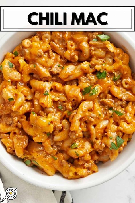 One Pot Chili Mac Grown Beef Recipes, Chili Mac Recipes Ground Beef, Ground Beef Chili Mac, Chili Mac Hamburger Helper, Homemade Chili Mac Hamburger Helper, One Pot Cheeseburger Macaroni, Chili Mac Recipe, Chili Mac And Cheese, Chili Mac