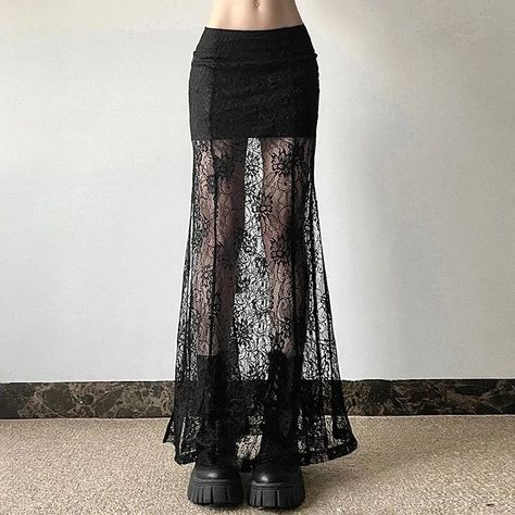 WANT or NEED ? 🖤🌹 Get this Gothic Romantic Goth Lace See Through Skirt at rockndollstore.com 🖤 🦇 FREE SHIPPING Worldwide 🦇 . . . #gothclothes #altgoth #alternativelook #goth #gothic #gothgirl #alternativestyles #gothootd #fashionideas #gothaesthetic #gothfashion #darkfashion #gothlife #gothvibes #ootd #altfashion #gothbabe #gothmodel #gothstyle #black #metal #metalgirl #gothicstyle #metalheadgirl #outfitinspo #gothicfashion #outfitinspiration #metalchick #gothgrunge #gothicgirl Gothic Coquette, Goth Skirts, Plus Size Kawaii, Goth Coquette, Stylish Skirts, Long Maxi Skirts, Lace Patchwork, Body Con Skirt, Summer Fabrics