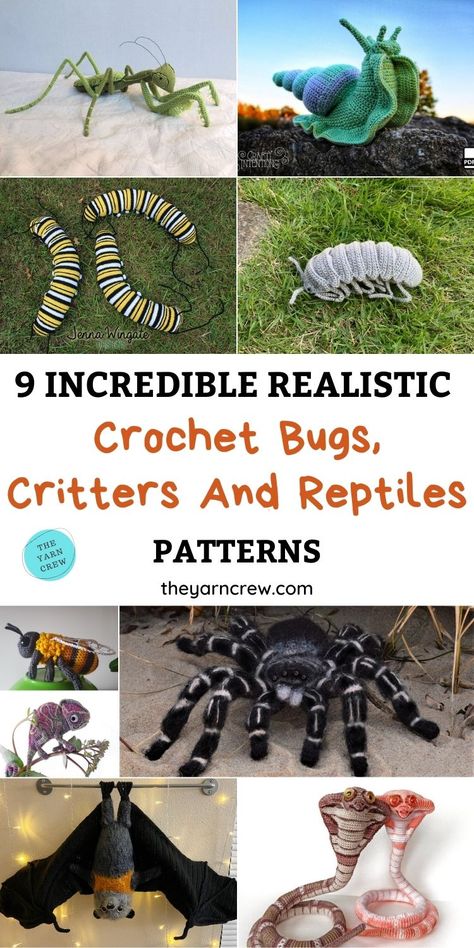 9 Incredible Realistic Crochet Bug, Critter And Reptile Patterns. Crochet Bug, Critter And Reptile Patterns curated by The Yarn Crew. Realistic Crochet, Yellow Dog, C2c Crochet, Fun Crochet Projects, Crochet Animal Patterns, Diy Crochet Projects, Pattern Free, Crochet Gifts, Crochet Dolls