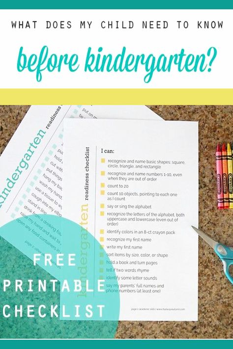 Kindergarten Readiness Checklists Free Printable Worksheets - Such a BIG help getting him ready for his first day of school in Kindergarten! Kindergarten Checklist, Getting Ready For Kindergarten, Kindergarten Readiness Checklist, Preschool First Day, Ready For Kindergarten, Free Printable Kindergarten, Starting Kindergarten, Kindergarten Prep, Printable Kindergarten