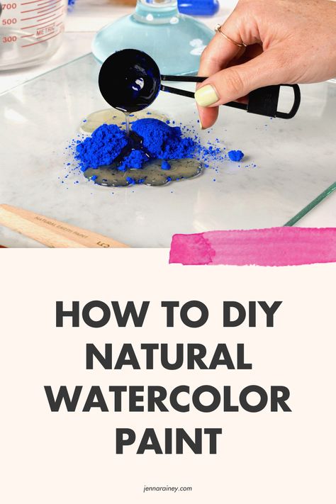 How To Make Handmade Watercolor Paint, Diy Watercolor Paints, Diy Natural Watercolor Paint, Homemade Watercolors Diy, Natural Paints Diy, How To Make Watercolor Paint Diy, Diy Watercolor Paint Recipe, Make Your Own Watercolor Paint, How To Make Your Own Watercolor Paint