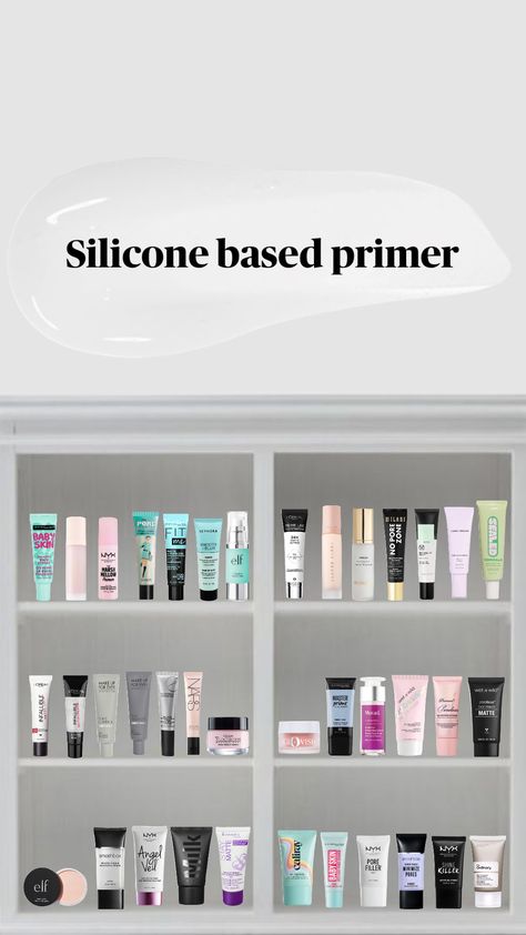 #silicone #primer #based Acne Safe Makeup, Silicone Primer, Water Based Foundation, Bombshell Makeup, Oily Skin Makeup, Safe Makeup, Corrective Makeup, Makeup Bag Essentials, Lip Color Makeup