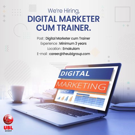 WE ARE HIRING YOU! Job opening for Digital marketer cum Trainer Experience : 3 years Do you have training experience in Digital marketing? Then we have an opportunity for you! If you are interested, please send your resume to : Career@theublgroup.com 📞+91 77366 48367 #digitalmarketingjobs #digitalmarketing #jobs #career #jobvaccancy #ubl #marketing #socialmediamarketing #socialmedia #branding #business #onlinemarketing #marketingdigital #digitalmarketingagency Branding Business, Digital Marketing Training, Digital Marketer, We Are Hiring, We're Hiring, Career Opportunities, Marketing Jobs, Job Opening, Mobile App Development