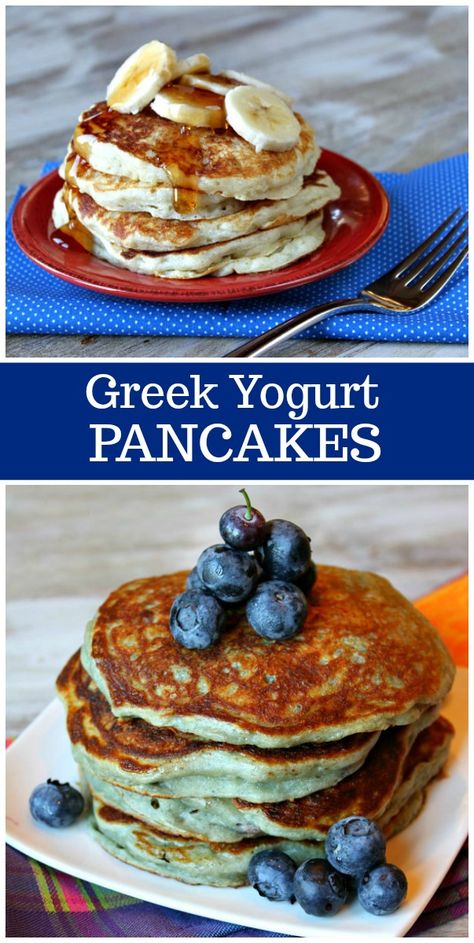 Greek Yogurt Pancakes Recipe, Greek Yogurt Pancakes, Savory Cakes, Pancakes Vegan, Yogurt Pancakes, Greek Yogurt Recipes, Yogurt Recipes, Köstliche Desserts, Ww Recipes