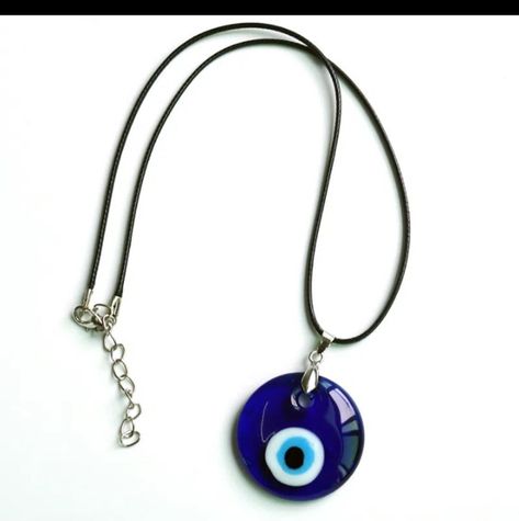 New In Package Blue White Black Evil Eye Glass Necklace 3cm/1.18". Typically Ships Same Or Next Day! Tags: Evil Eye Spiritual Nazar Meditation Protection Chakra Third Eye Crystals Alternative Witch Holistic Teal Eyes, Glass Fashion, Eye Pendant Necklace, Fashion Pendant, Party Necklace, Round Necklace, Protection Necklace, Blue Evil Eye, Eye Pendant