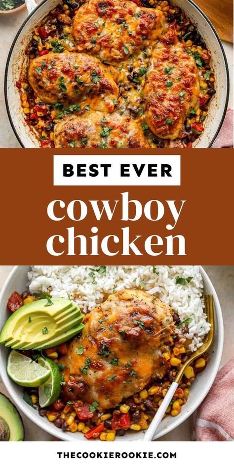 South Western Chicken, Southwestern Sides, Cowboy Chicken Recipes, Cowboy Dinner Recipes, Cowboy Chicken, Chicken And Corn Recipes, Crockpot Southwest Chicken, Cowboy Recipes, Chicken Breast Meal Prep