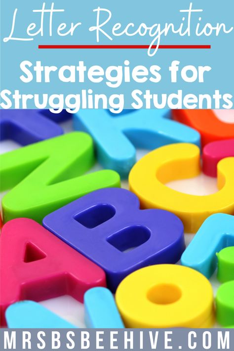 Do you have students who are struggling to retain letter names and sounds? Check out these letter recognition strategies that will help your kindergarten students master the alphabet! Letter Sound And Recognition Activities, Learning How To Write Name Preschool, Learning Letter Recognition, Letter Sounds And Recognition Activities, Uppercase Letter Recognition Activities, Letter Intervention Preschool, Learn Letter Sounds, Letter Recognition Intervention Kindergarten, At Home Letter Recognition Activities