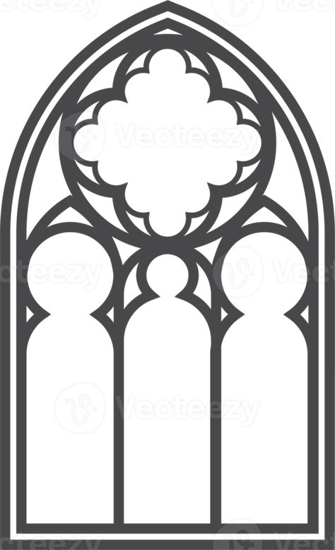 Simple Gothic Architecture, How To Draw Windows, Gothic Windows Drawing, Free Hairstyles, Gothic Svg, Witch Symbols, Gothic Window, Gothic Elements, Church Window