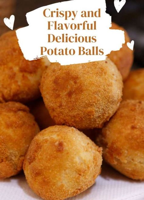 Crispy Fried Potato Balls, Potatoes Balls Recipe, Potatoe Balls Recipe, Crunchy Garlic Potato Pops, Potatoe Balls Fried, Crispy Potato Balls Recipe, Potato Balls With Cheese, Garlic Potato Pops, Crispy Potato Balls