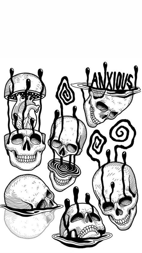 Otto Tattoo, Flash Ideas, Skull Art Drawing, Flash Tattoo Designs, Creepy Tattoos, Flash Tattoos, Tattoo Style Drawings, Tattoo Portfolio, Line Art Tattoos