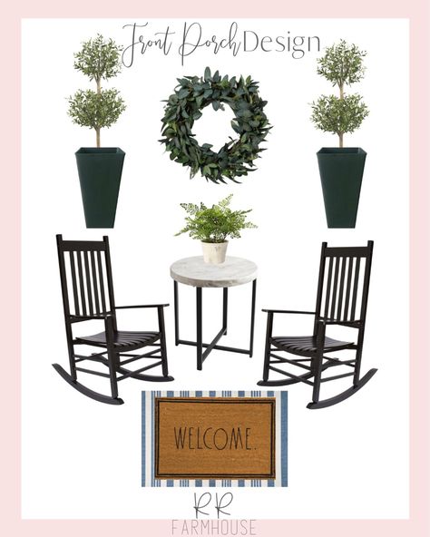 Modern Front Porch Decor, Front Porch Landscaping, Front Porch Chairs, Simple Front Porch, Porch Seating, Front Porch Seating, Front Porch Landscape, Farmhouse Front Porch Decor, Modern Front Porches