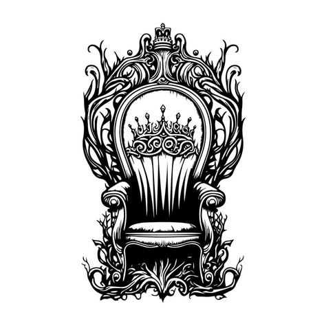 royal throne line art hand drawn illustration King Throne Drawing, King On Throne, Royal Chair, King Chair, Royal Throne, Chair Drawing, Black And White Line Art, White Line Art, King Or Queen